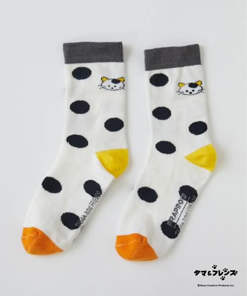FRAPBOIS（フラボア）の「ドットソックス FRAPBOISｘタマ＆フレンズ（ソックス/靴下・レディース・ホワイト/グレー/ブラック・FREE）」の2枚目の写真