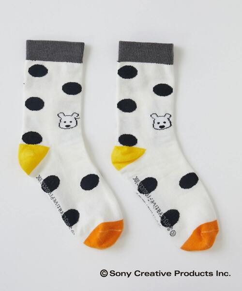 FRAPBOIS（フラボア）の「ドットソックス FRAPBOISｘタマ＆フレンズ（ソックス/靴下・レディース・ホワイト/グレー/ブラック・FREE）」の4枚目の写真