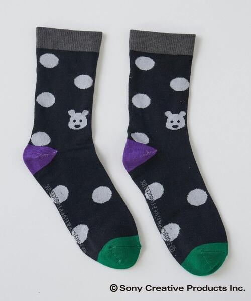 FRAPBOIS（フラボア）の「ドットソックス FRAPBOISｘタマ＆フレンズ（ソックス/靴下・レディース・ホワイト/グレー/ブラック・FREE）」の6枚目の写真