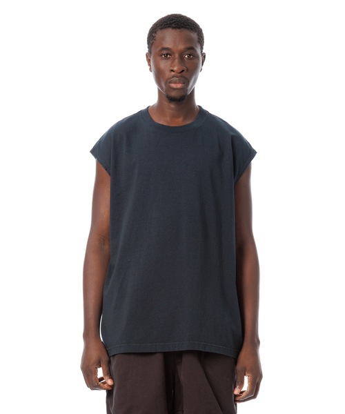 Sandinista(サンディニスタ)の「Cadet American Cotton Easy Fit Sleeveless Tee / アメリカコットン使用イージフィットスリーブレスTシャツ(Tシャツ/カットソー・メンズ・ネイビー/チャコール/ホワイト/ブラック・SMALL/LARGE/MEDIUM)」の4枚目の写真