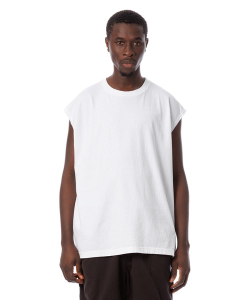 Sandinista(サンディニスタ)の「Cadet American Cotton Easy Fit Sleeveless Tee / アメリカコットン使用イージフィットスリーブレスTシャツ(Tシャツ/カットソー・メンズ・ネイビー/チャコール/ホワイト/ブラック・SMALL/LARGE/MEDIUM)」の1枚目の写真