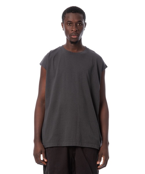 Sandinista(サンディニスタ)の「Cadet American Cotton Easy Fit Sleeveless Tee / アメリカコットン使用イージフィットスリーブレスTシャツ(Tシャツ/カットソー・メンズ・ネイビー/チャコール/ホワイト/ブラック・SMALL/LARGE/MEDIUM)」の3枚目の写真