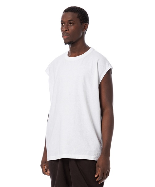 Sandinista(サンディニスタ)の「Cadet American Cotton Easy Fit Sleeveless Tee / アメリカコットン使用イージフィットスリーブレスTシャツ(Tシャツ/カットソー・メンズ・ネイビー/チャコール/ホワイト/ブラック・SMALL/LARGE/MEDIUM)」の5枚目の写真