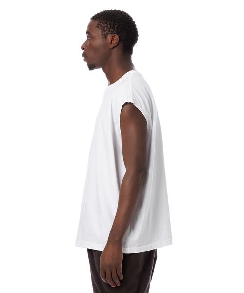 Sandinista(サンディニスタ)の「Cadet American Cotton Easy Fit Sleeveless Tee / アメリカコットン使用イージフィットスリーブレスTシャツ(Tシャツ/カットソー・メンズ・ネイビー/チャコール/ホワイト/ブラック・SMALL/LARGE/MEDIUM)」の6枚目の写真
