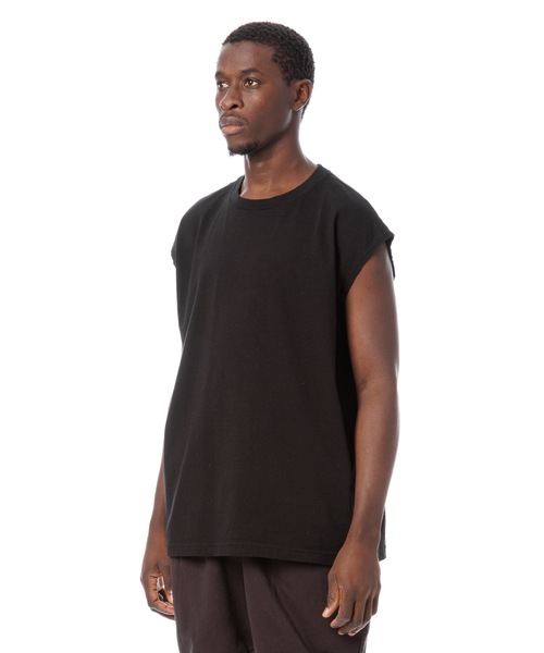 Sandinista(サンディニスタ)の「Cadet American Cotton Easy Fit Sleeveless Tee / アメリカコットン使用イージフィットスリーブレスTシャツ(Tシャツ/カットソー・メンズ・ネイビー/チャコール/ホワイト/ブラック・SMALL/LARGE/MEDIUM)」の8枚目の写真