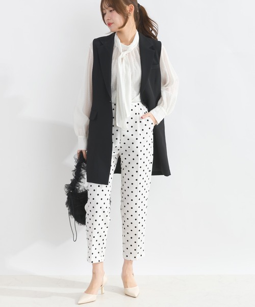 PICCIN（ピッチン）の「【セットアップ可能】バックリボンジレ（ベスト・レディース・オフホワイト/ブラック・M）」の15枚目の写真