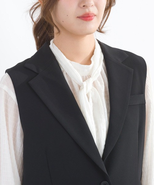 PICCIN（ピッチン）の「【セットアップ可能】バックリボンジレ（ベスト・レディース・オフホワイト/ブラック・M）」の18枚目の写真