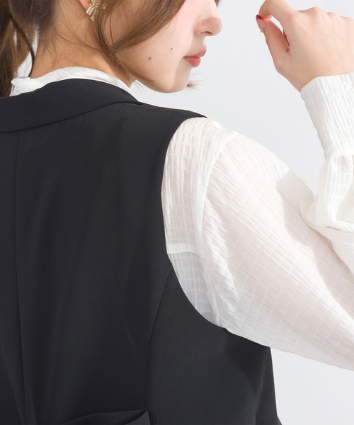 PICCIN（ピッチン）の「【セットアップ可能】バックリボンジレ（ベスト・レディース・オフホワイト/ブラック・M）」の20枚目の写真