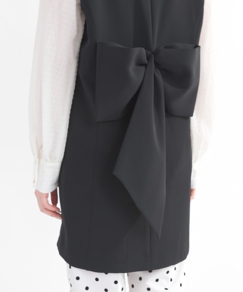 PICCIN（ピッチン）の「【セットアップ可能】バックリボンジレ（ベスト・レディース・オフホワイト/ブラック・M）」の21枚目の写真