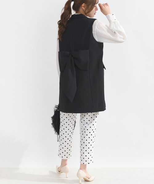 PICCIN（ピッチン）の「【セットアップ可能】バックリボンジレ（ベスト・レディース・オフホワイト/ブラック・M）」の17枚目の写真