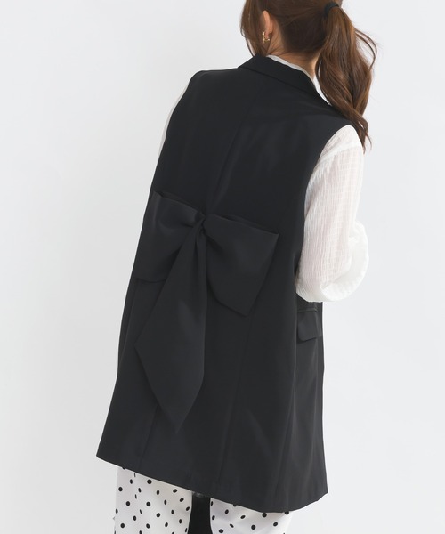 PICCIN（ピッチン）の「【セットアップ可能】バックリボンジレ（ベスト・レディース・オフホワイト/ブラック・M）」の13枚目の写真