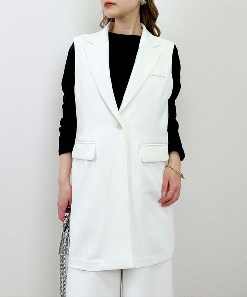 PICCIN（ピッチン）の「【セットアップ可能】バックリボンジレ（ベスト・レディース・オフホワイト/ブラック・M）」の9枚目の写真