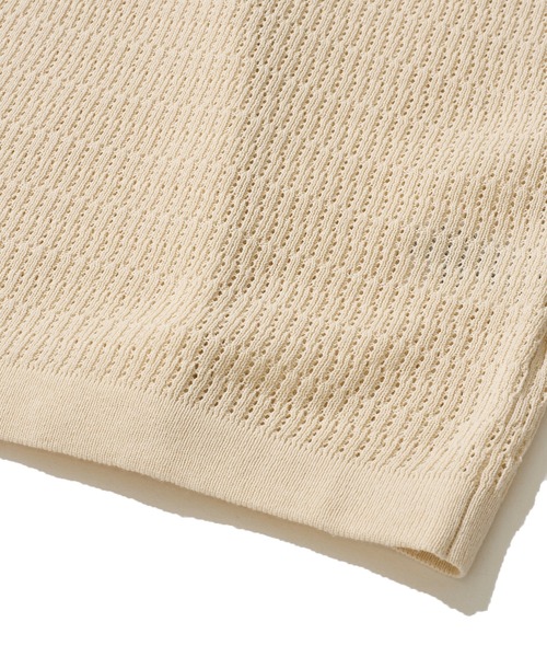 Healthknit(ヘルスニット)の「【Healthknit】Polo Collar S/S Knit / ニットポロシャツ(ポロシャツ・メンズ・アイボリー/ブラック・MEDIUM/X-LARGE/LARGE)」の9枚目の写真