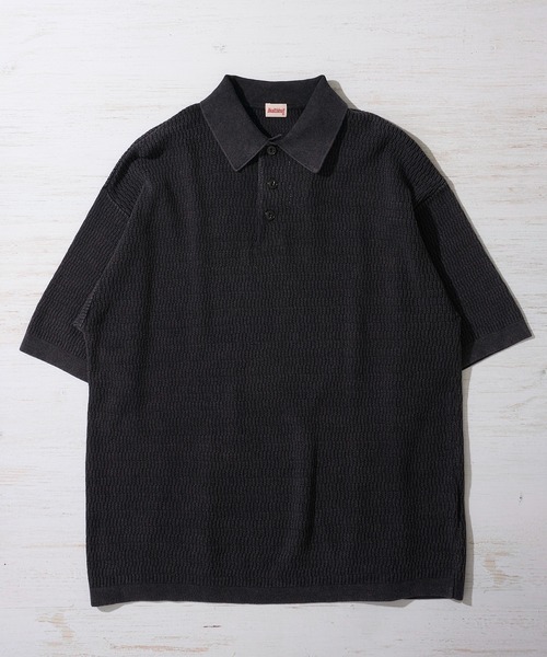 Healthknit(ヘルスニット)の「【Healthknit】Polo Collar S/S Knit / ニットポロシャツ(ポロシャツ・メンズ・アイボリー/ブラック・MEDIUM/X-LARGE/LARGE)」の3枚目の写真