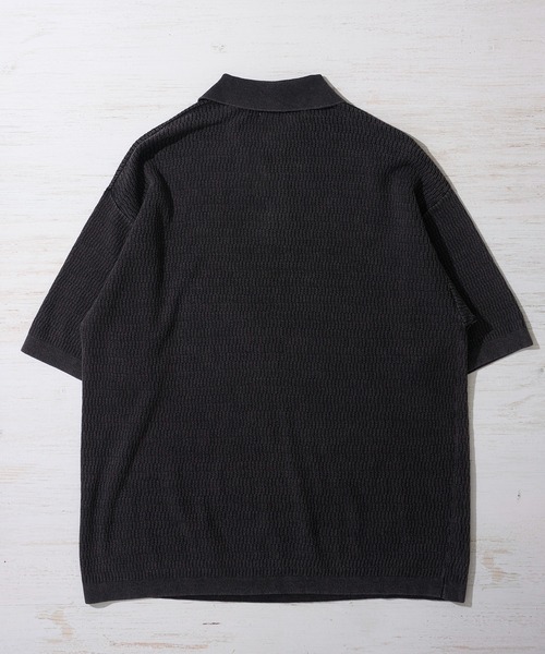 Healthknit(ヘルスニット)の「【Healthknit】Polo Collar S/S Knit / ニットポロシャツ(ポロシャツ・メンズ・アイボリー/ブラック・MEDIUM/X-LARGE/LARGE)」の4枚目の写真