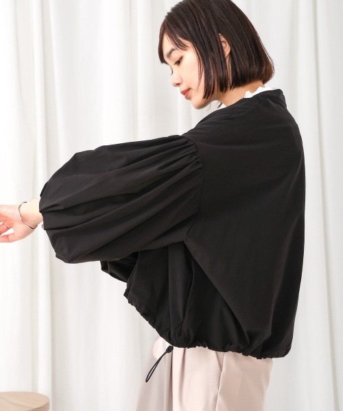 Bou Jeloud（ブージュルード）の「袖バルーンストレッチシアーブルソン（ブルゾン・レディース・ベージュ系その他/ブラック・FREE）」の3枚目の写真