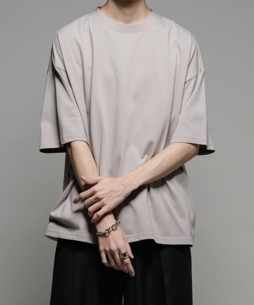 CASPER JOHN（キャスパージョン）の「【COOL TOUCH FABRIC】Standard big T-shirts/スタンダードビッグTシャツ（Tシャツ/カットソー・メンズ・チャコールグレー/ブラック/モカ/ベージュ/ホワイト/ライトグレー・X-SMALL/SMALL/MEDIUM/LARGE）」の6枚目の写真