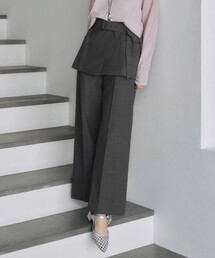 ICB（アイシービー）の「【接触冷感・UVケア・撥水・洗える】LooseWeave  スカートレイヤードワイドパンツ（その他パンツ）」