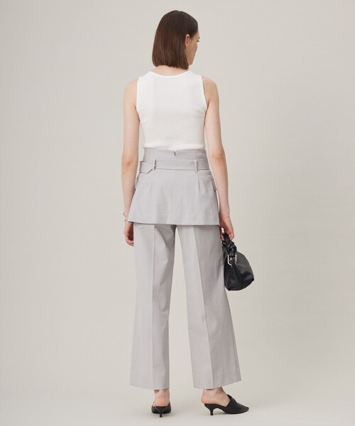 ICB(アイシービー)の「【接触冷感・UVケア・撥水・洗える】LooseWeave スカートレイヤードワイドパンツ(その他パンツ・レディース・グレー系/ライトイエロー系・42/46/44/40/48)」の7枚目の写真