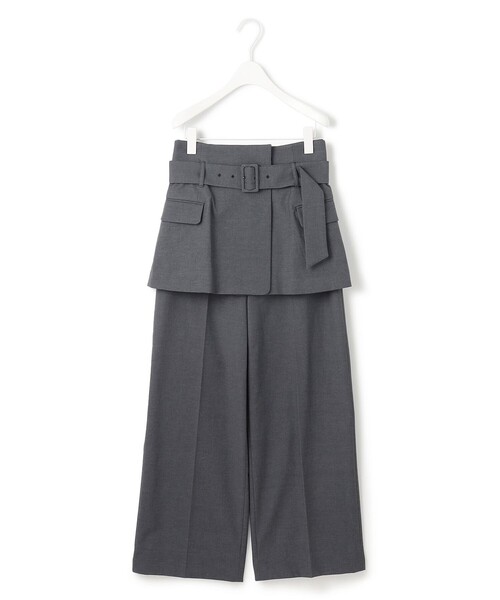 ICB(アイシービー)の「【接触冷感・UVケア・撥水・洗える】LooseWeave スカートレイヤードワイドパンツ(その他パンツ・レディース・グレー系/ライトイエロー系・42/46/44/40/48)」の19枚目の写真