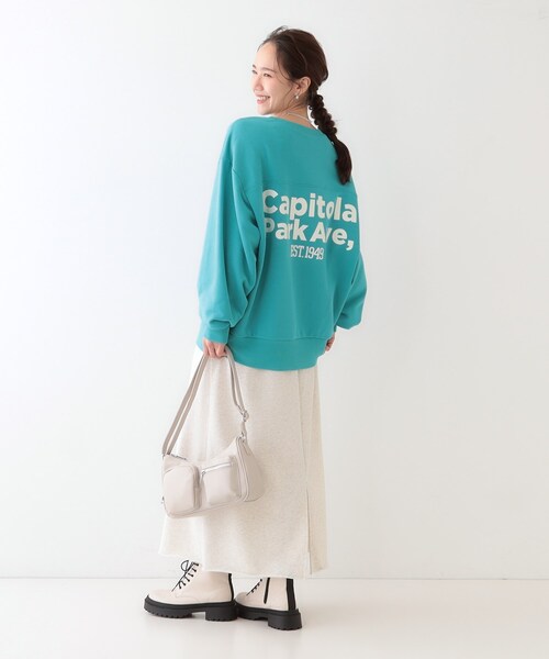 Cutie Blonde（キューティーブロンド）の「オーバーサイズで抜け感をプラス バックプリントスウェット（スウェット・レディース・オレンジ系/ライトグレー/ブルー・00）」の14枚目の写真