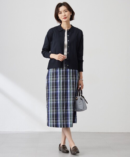 J.PRESS Ladies(J.プレス レディス)の「【洗える】ニットポロ カーディガン(ニット/セーター・レディース・アイボリー系/ベージュ系/ネイビー系・SMALL)」の8枚目の写真