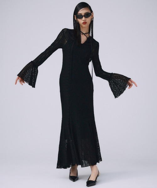 BELLSLEEVE LACE DRESS/ベルスリーブレースドレス（ワンピース