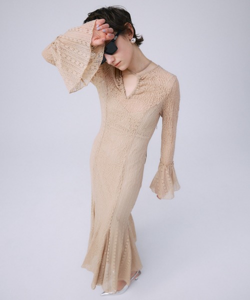 JOSEMOON　ベルスリーブレースドレス JOSE MOON（ジョゼムーン）の「BELLSLEEVE LACE DRESS/ベル