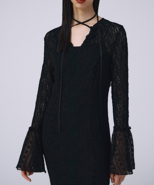 韓国製ベルスリーブレースワンピース BELLSLEEVE LACE DRESS/ベルスリーブレースドレス（ワンピース