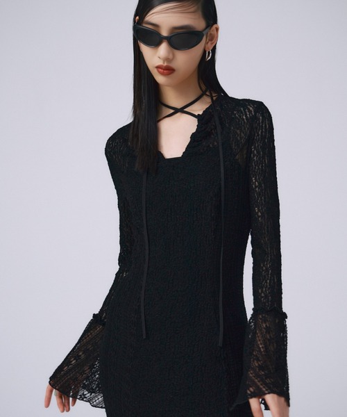 josemoon/ジョゼムーン/BELLSLEEVE LACE DRESS BELLSLEEVE LACE DRESS/ベルスリーブレースドレス(ワンピース