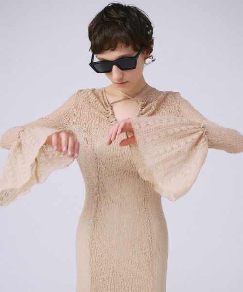 josemoon/ジョゼムーン/BELLSLEEVE LACE DRESS BELLSLEEVE LACE DRESS/ベルスリーブレースドレス(ワンピース