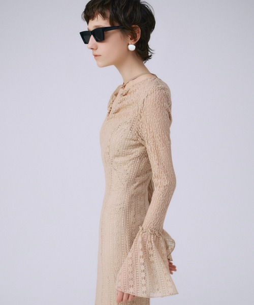 BELLSLEEVE LACE DRESS/ベルスリーブレースドレス（ワンピース