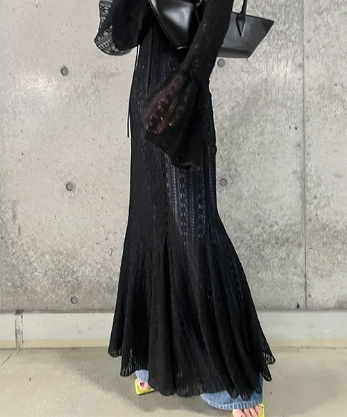 BELLSLEEVE LACE DRESS/ベルスリーブレースドレス（ワンピース