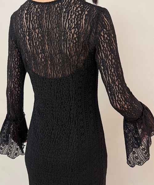 BELLSLEEVE LACE DRESS/ベルスリーブレースドレス（ワンピース）｜JOSE