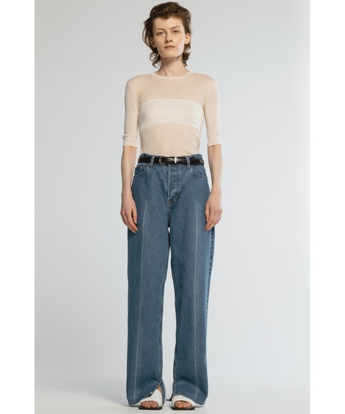 CINOH（チノ）の「デニムクリースパンツ（デニムパンツ・レディース・ブルー・5/4/3/2/1）」の6枚目の写真