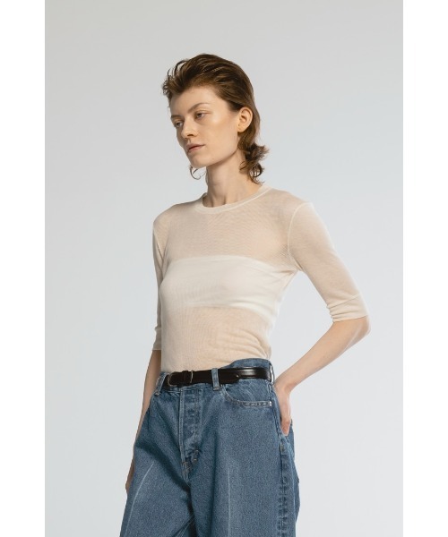 CINOH（チノ）の「デニムクリースパンツ（デニムパンツ・レディース・ブルー・5/4/3/2/1）」の7枚目の写真