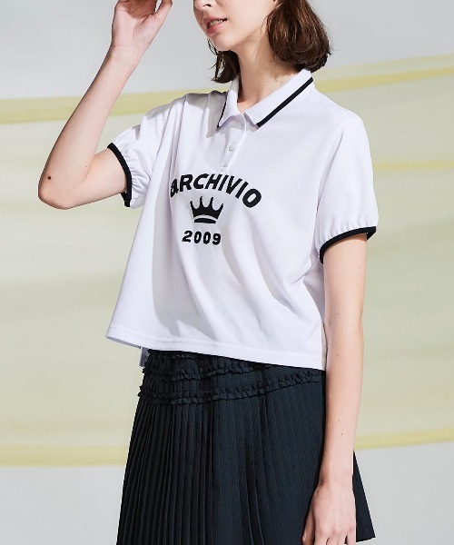 archivio(アルチビオ)の「<LADIES>パフスリーブUVポロシャツ(ポロシャツ・レディース・ブラック/ベージュ/ホワイト/レッド・L/M/S)」の2枚目の写真