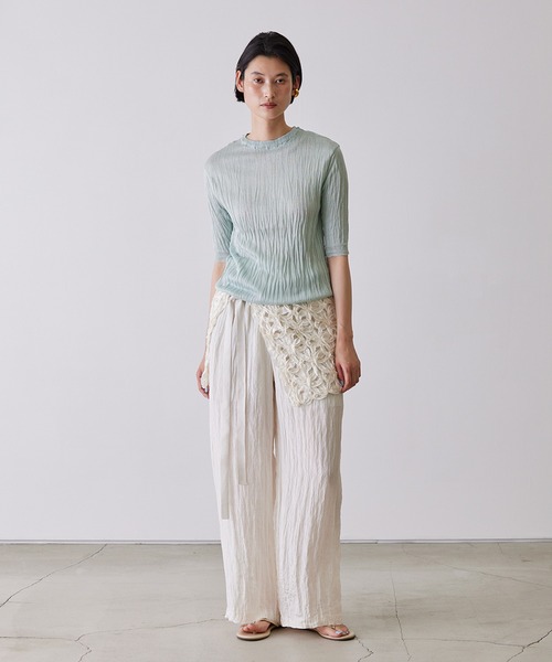 ADAWAS(アダワズ)の「ADAWAS/アダワス TAPE EMBROIDERY TWO-PIECE TROUSER SET 巻きスカート付きパンツ(その他パンツ・レディース・ピンク/ブラック/ナチュラル・ONE SIZE)」の3枚目の写真