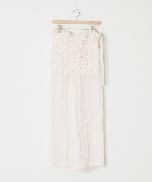 ADAWAS(アダワズ)の「ADAWAS/アダワス TAPE EMBROIDERY TWO-PIECE TROUSER SET 巻きスカート付きパンツ(その他パンツ・レディース・ピンク/ブラック/ナチュラル・ONE SIZE)」の6枚目の写真