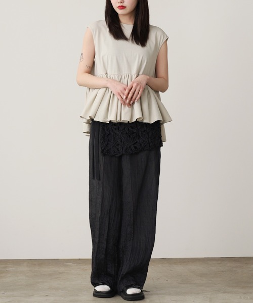 ADAWAS(アダワズ)の「ADAWAS/アダワス TAPE EMBROIDERY TWO-PIECE TROUSER SET 巻きスカート付きパンツ(その他パンツ・レディース・ピンク/ブラック/ナチュラル・ONE SIZE)」の12枚目の写真