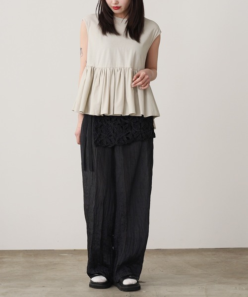 ADAWAS(アダワズ)の「ADAWAS/アダワス TAPE EMBROIDERY TWO-PIECE TROUSER SET 巻きスカート付きパンツ(その他パンツ・レディース・ピンク/ブラック/ナチュラル・ONE SIZE)」の13枚目の写真