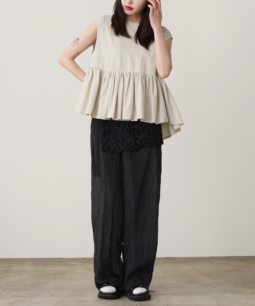 ADAWAS(アダワズ)の「ADAWAS/アダワス TAPE EMBROIDERY TWO-PIECE TROUSER SET 巻きスカート付きパンツ(その他パンツ・レディース・ピンク/ブラック/ナチュラル・ONE SIZE)」の14枚目の写真