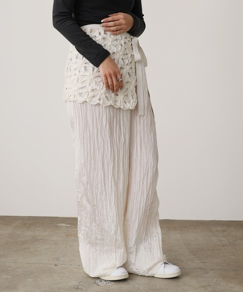 ADAWAS(アダワズ)の「ADAWAS/アダワス TAPE EMBROIDERY TWO-PIECE TROUSER SET 巻きスカート付きパンツ(その他パンツ・レディース・ピンク/ブラック/ナチュラル・ONE SIZE)」の15枚目の写真