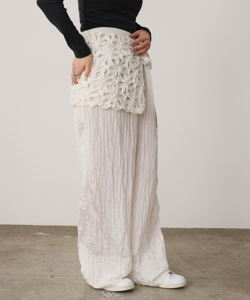 ADAWAS(アダワズ)の「ADAWAS/アダワス TAPE EMBROIDERY TWO-PIECE TROUSER SET 巻きスカート付きパンツ(その他パンツ・レディース・ピンク/ブラック/ナチュラル・ONE SIZE)」の16枚目の写真