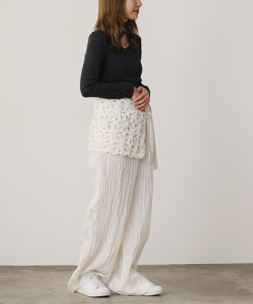 ADAWAS(アダワズ)の「ADAWAS/アダワス TAPE EMBROIDERY TWO-PIECE TROUSER SET 巻きスカート付きパンツ(その他パンツ・レディース・ピンク/ブラック/ナチュラル・ONE SIZE)」の18枚目の写真