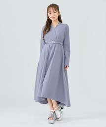 シャドウラメストライプカシュクールワンピース