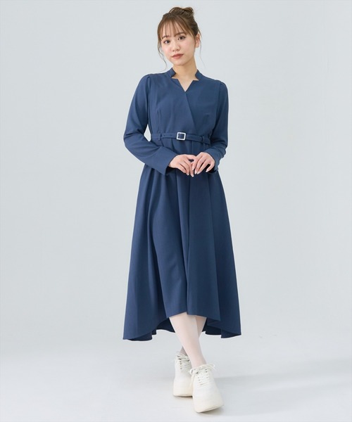 REDYAZEL(レディアゼル)の「シャドウラメストライプカシュクールワンピース(ワンピース・レディース・ミント/ネイビー/グレー・SMALL/MEDIUM)」の18枚目の写真