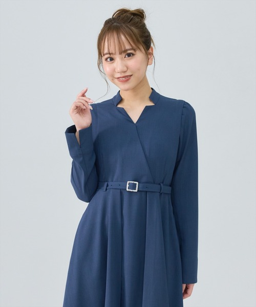 REDYAZEL(レディアゼル)の「シャドウラメストライプカシュクールワンピース(ワンピース・レディース・ミント/ネイビー/グレー・SMALL/MEDIUM)」の21枚目の写真
