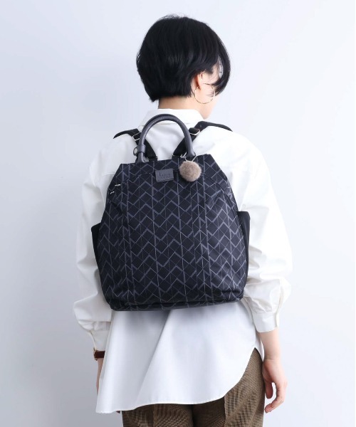 Kanana project(カナナプロジェクト)の「リュックサック KM-2 A4サイズ収納 13L 68714(バックパック/リュック・レディース・ブラック/グレー系その他/イエロー系・FREE)」の6枚目の写真