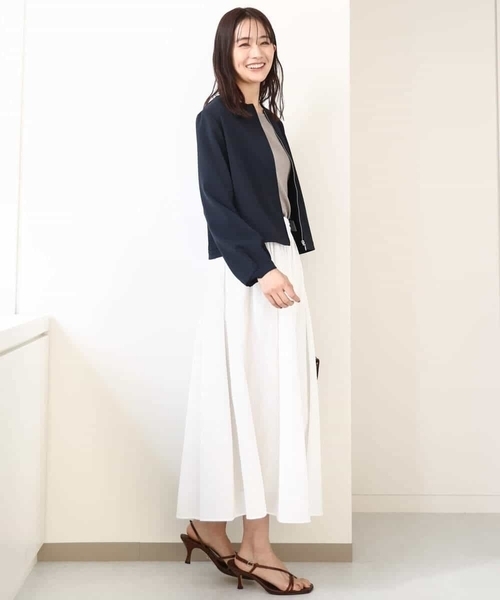 MK MICHEL KLEIN(エムケーミッシェルクラン)の「ウエストタックポコポコスカート/洗える(スカート・レディース・ホワイト/ラベンダー/モスグリーン・38)」の18枚目の写真